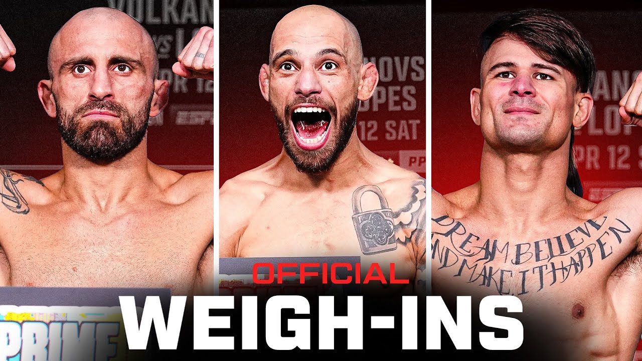 Volkanovski vs Lopes Weigh-Ins | UFC 314