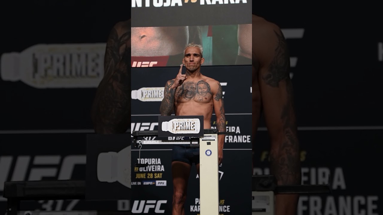 Charles Oliveira has weighed in for his championship bout 😤 #ufc317