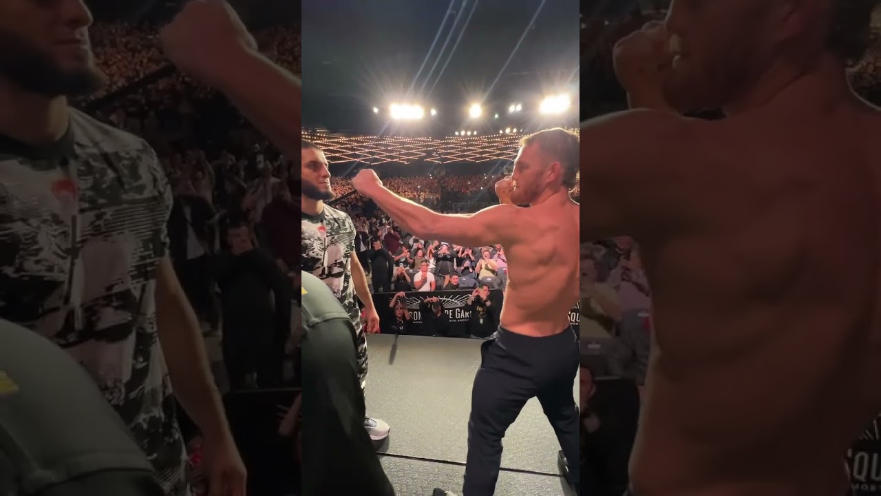 Another angle of this heated face off! 🚨 #ufc322