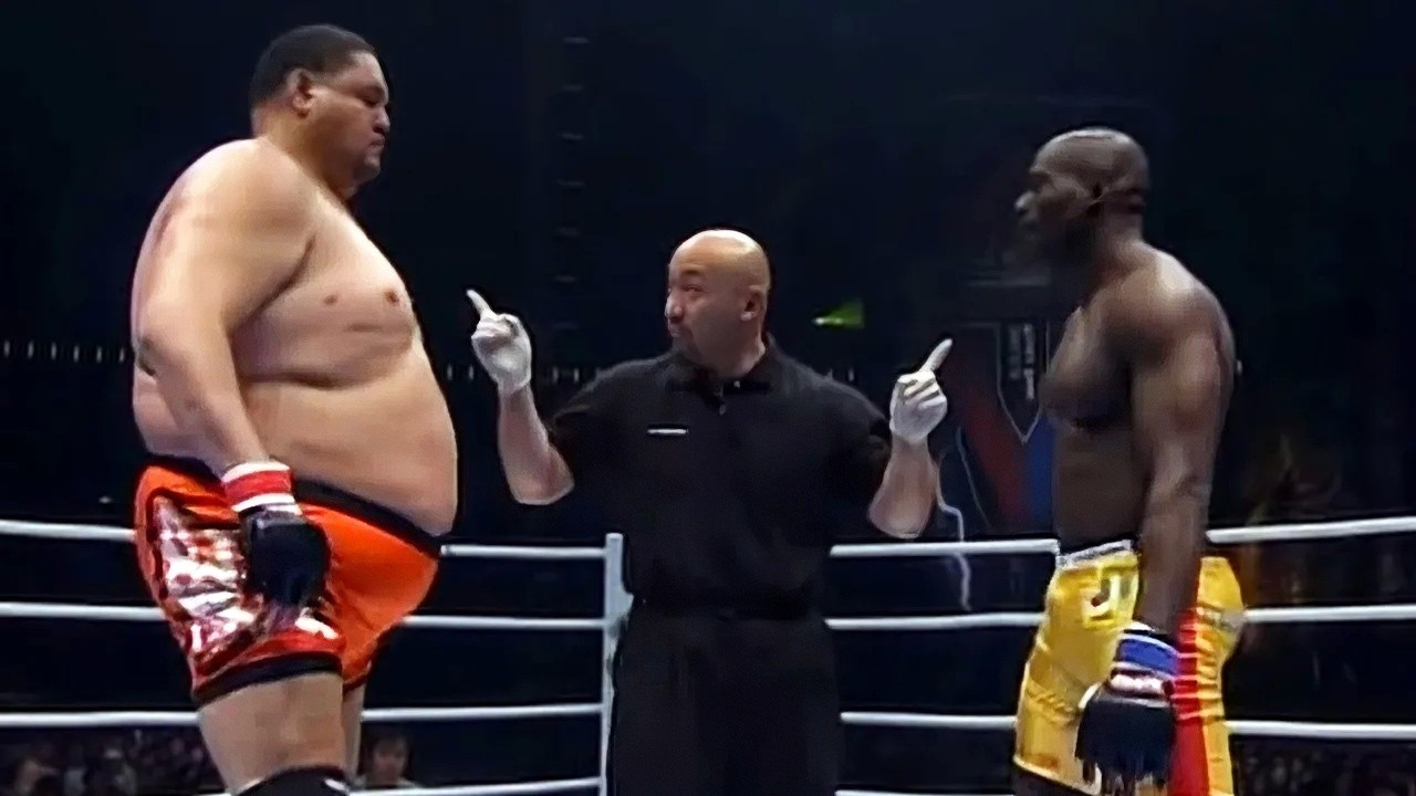 Taro Akebono (250 kg, USA) vs Bobby Ologun (98kg, Japan), Size Doesn't Matter | MMA fight, HD